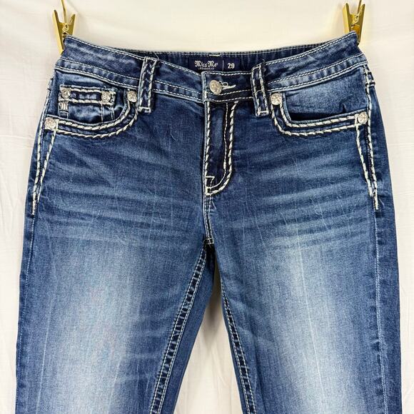 Jeans Miss Me Size 29 T3275B Chloe Boot Embroidered Country Cowgirl - Picture 2 of 9